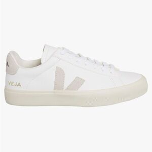 Veja White and Cream Sneakers with Minimalist Design and Thick Sole